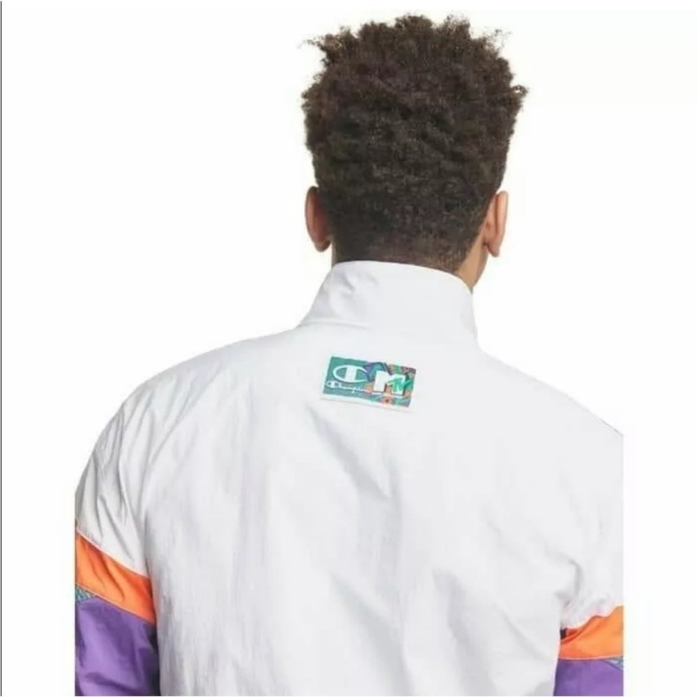 Champion X MTV Men's Colorful Geometric Windbreaker Size Large Amazing Condition - Picture 4 of 15